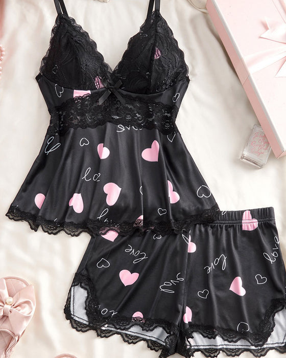 Sæt Blonde Patchwork Sexet Pyjamas