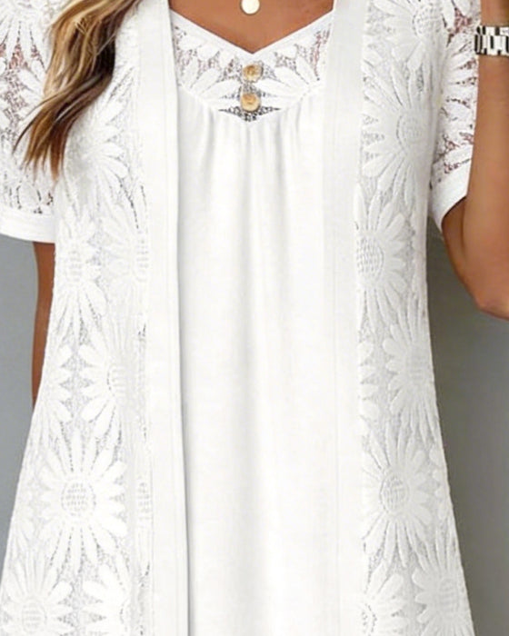 Kjole Marguerit Blonde Falsk Todelt
