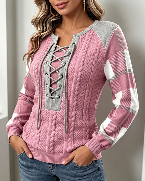 Sweatshirt Rund Hals Stropper Ternet Tryk