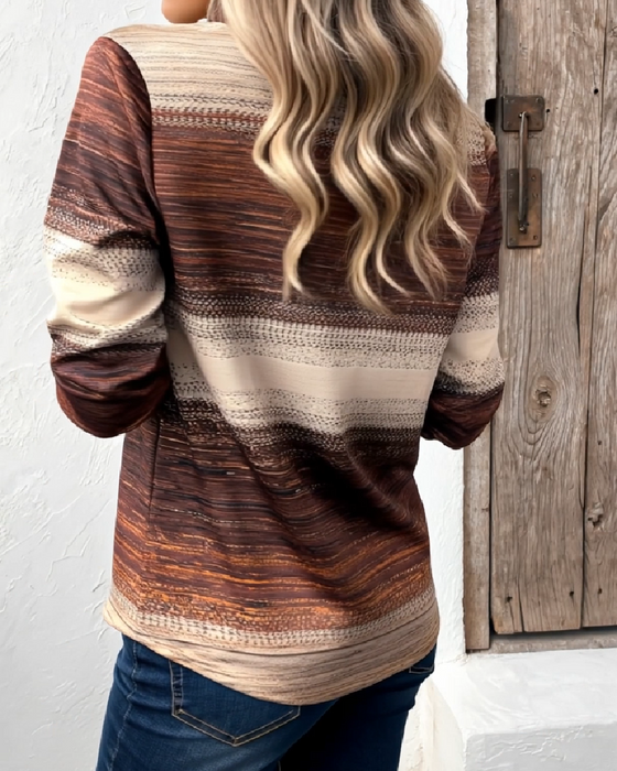 Sweatshirt Stånde Krave Halvlynlås Gradient