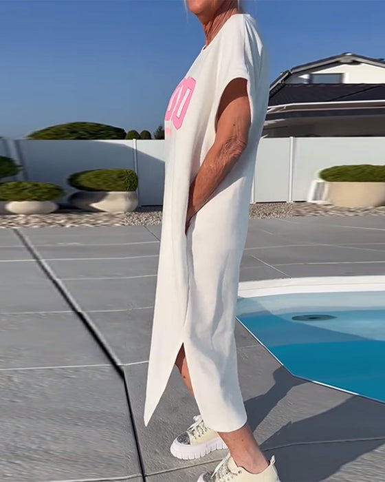 Kjole Mode Løs Slids