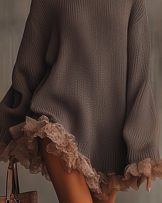 Set Med Elegant Stil, Pullover Lag Och Camisole Kjole