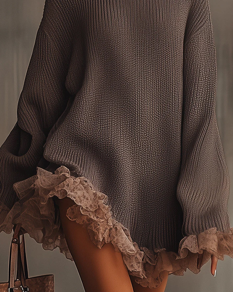 Set Med Elegant Stil, Pullover Lag Och Camisole Kjole