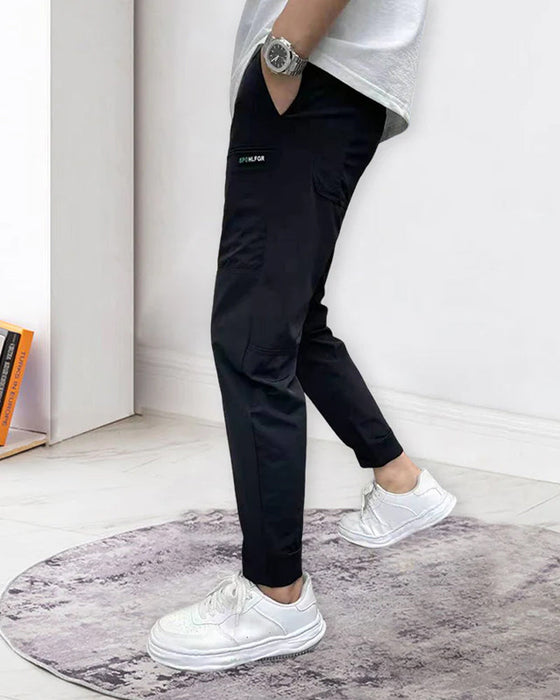 Mænds High Stretch Skinny Cargo-bukser med flere lommer