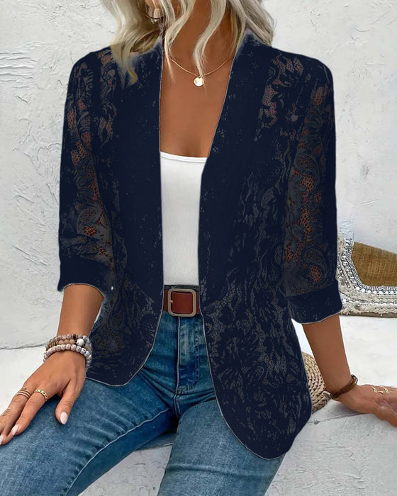 Elegant blazer med blonder