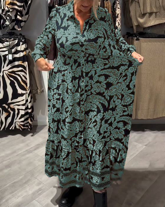 Modekjole Med Reverskrave Og Print