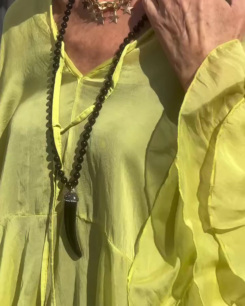 Bluse Ruffle Flagermusærme Flagermusærme