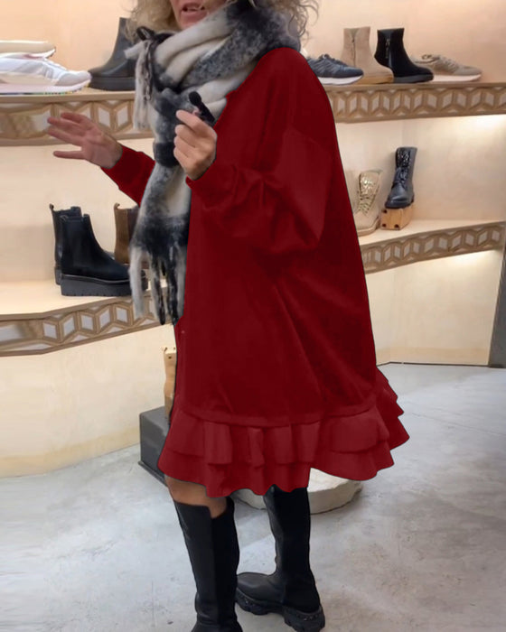 Kjole med elegant silhuet og lange ærmer