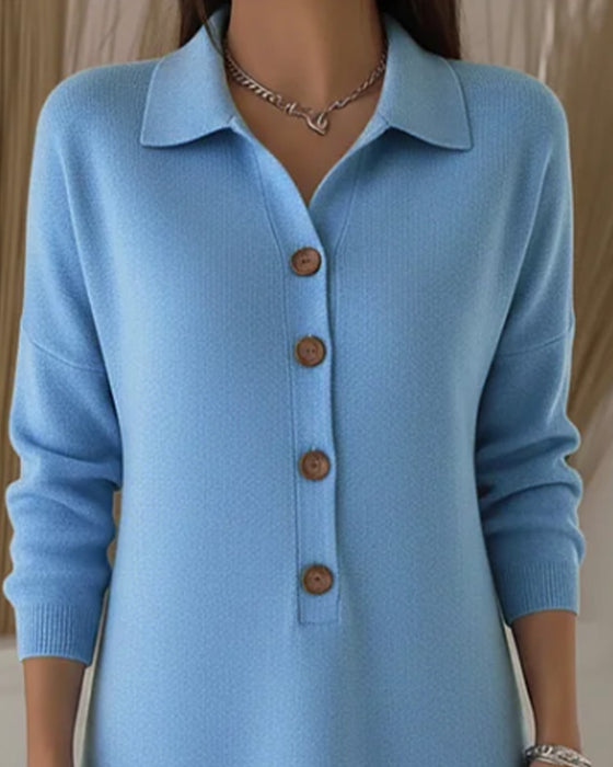 Moderigtig Kjole Med Knapper Og Revers