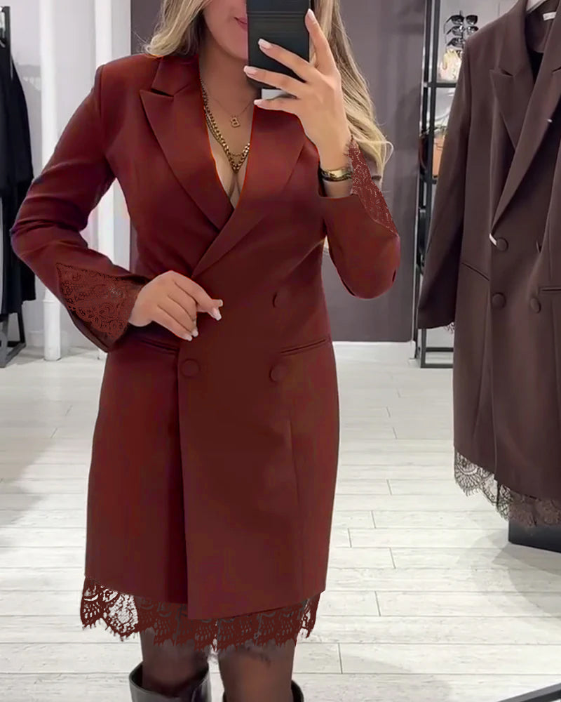 Kjole Med V-Hals Og Indslag Til Arbejde