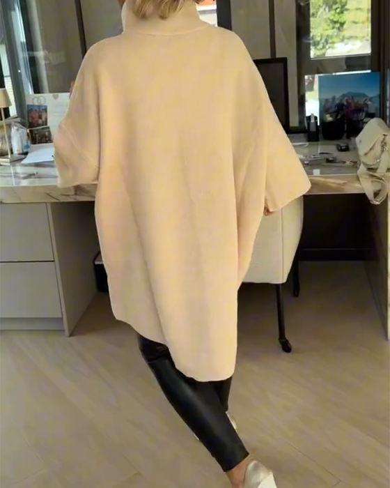 Pullover Ståkrave Halv Lynlås Løs