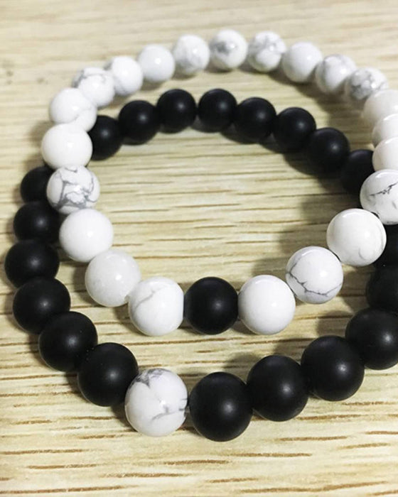 Sort og hvid perlevævet pararmbåndssæt