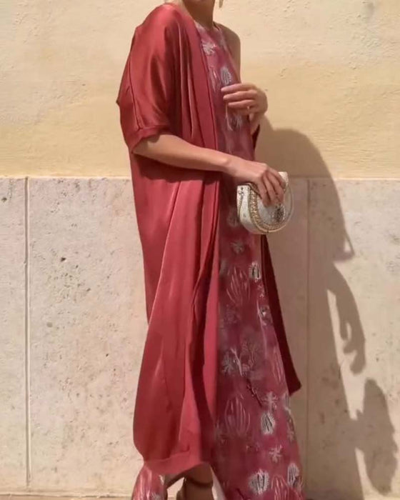 Sæt Ærmeløs Maxi Kjole + Matchende Cardigan