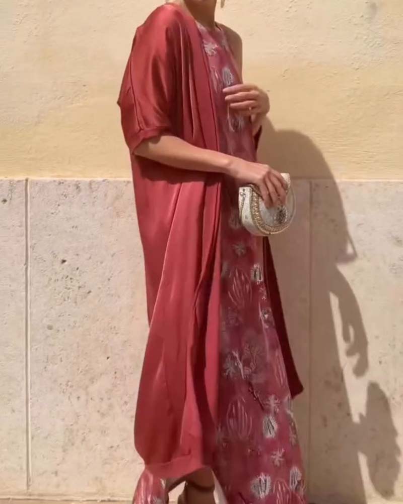 Sæt Ærmeløs Maxi Kjole + Matchende Cardigan