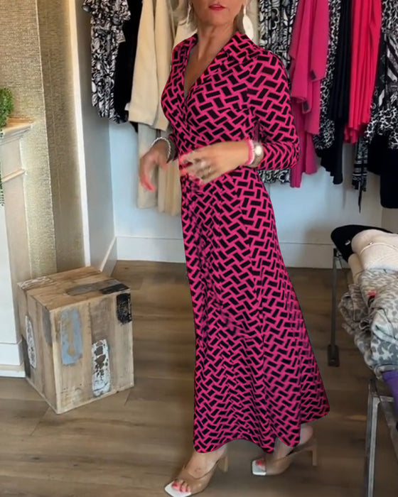 Slankende mønstret kjole