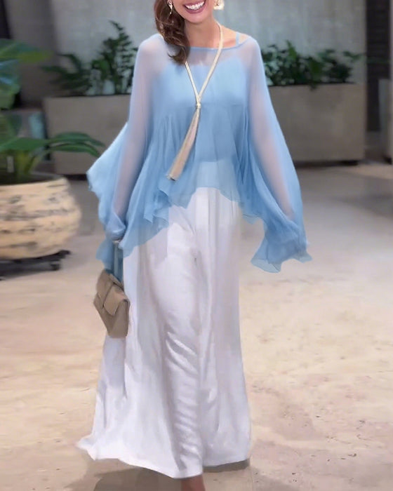 Bluse Med Elegant Ensfarvet Look