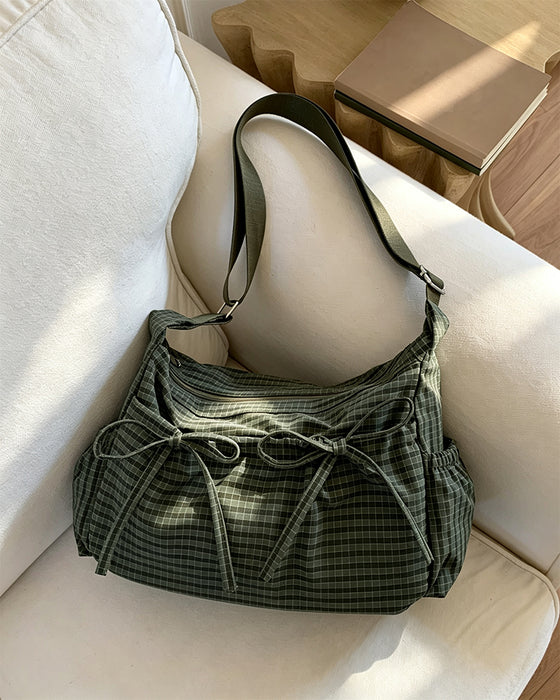 Taske Sløjfe Terningmønstret Crossbody