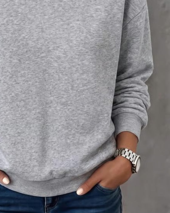 Sweatshirt Lille V-Hals Casual Lang Ærme