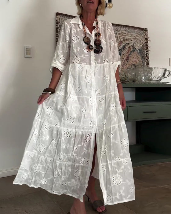 Kjole Elegant Hul Blomst