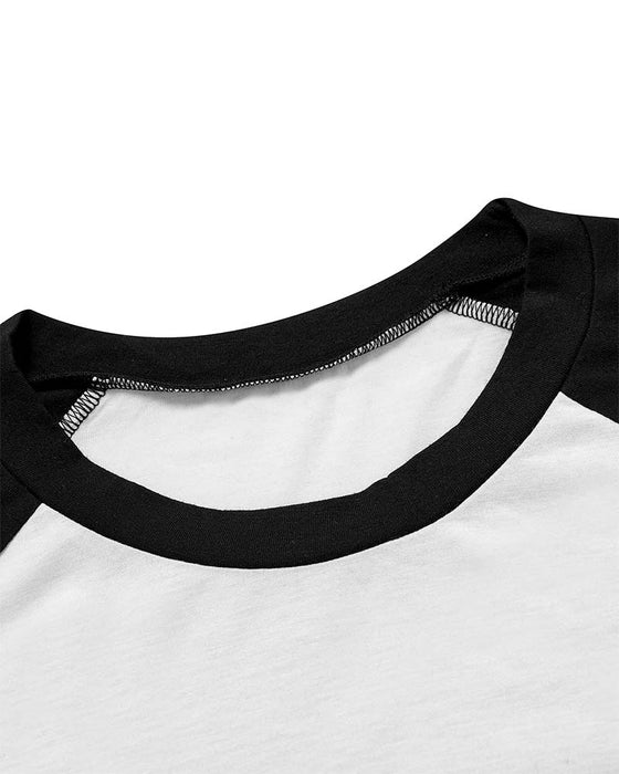 T-Shirt Casual Med Raglanærmer