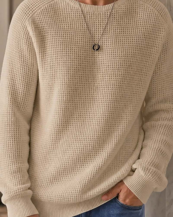 Pullover Herre Stilfuld Afslappet Strikket