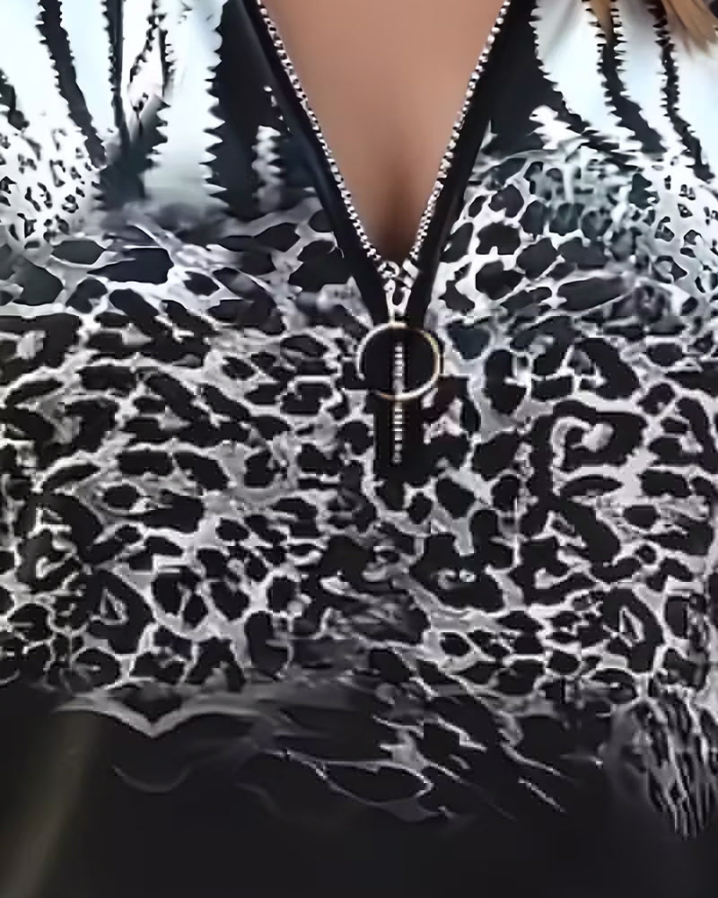 Top Lynlås Leopard Og Zebra Tryk