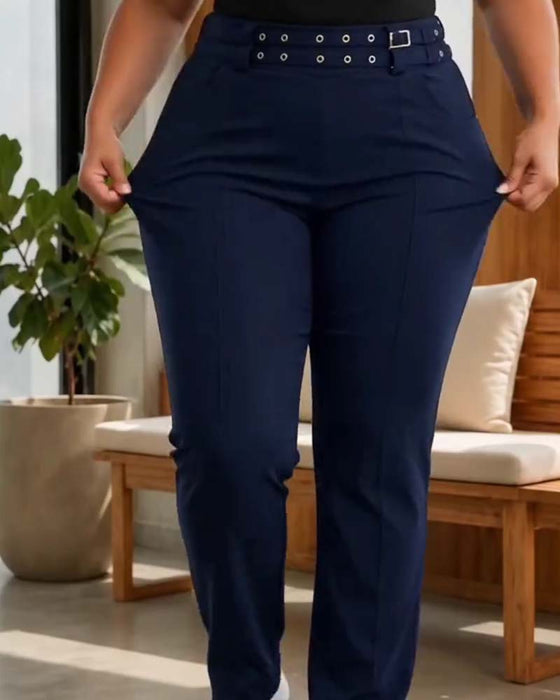 Bukser Stilfulde Høj Talje Slim Fit Lange