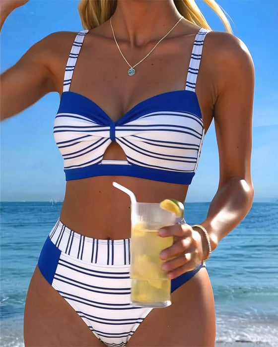 Bikini Stribet Udskæring