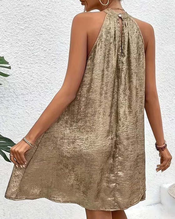 Kjole Let Luksus Ærmeløs Off-Shoulder Halter
