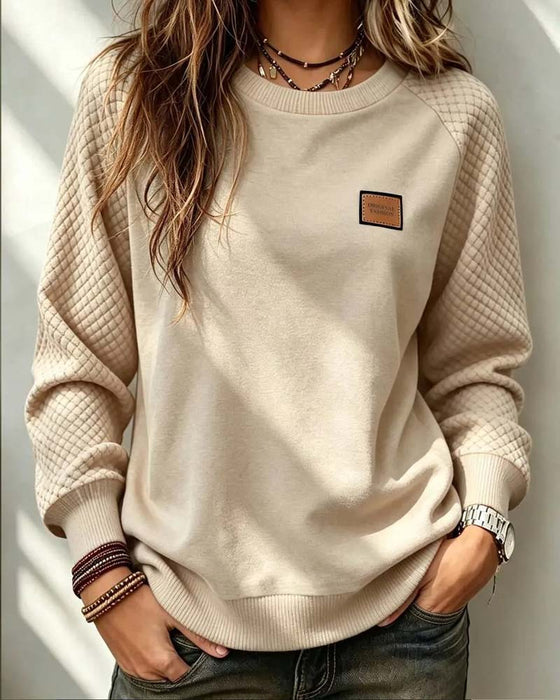 Sweatshirt Rundhals Argyle Raglanærme Pullover