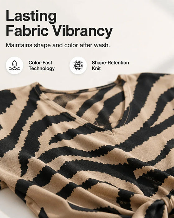 T-shirt Elegant Zebra V-Hals
