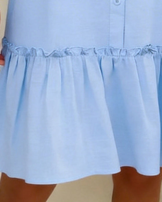 Kjole Skjortestil Kortærmet A-Linje