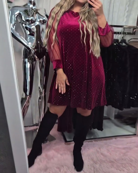 Kjole Mesh Langærme Elegant