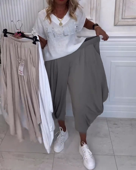 Bukser Ensfarvede Bloomers Casual