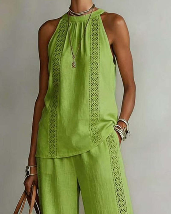 Todelt Sæt Hollow Out Halter
