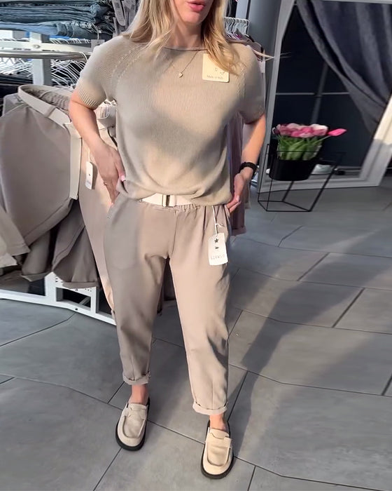 Bukser Ensfarvet Afslappet Lige