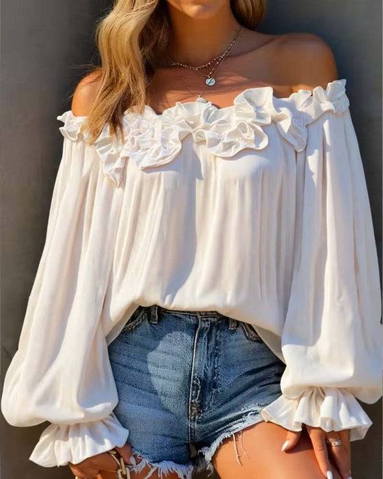 Bluse Off-Shoulder Rynket
