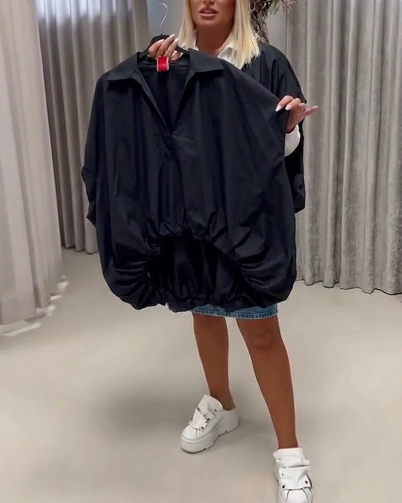 Bluse Krave Loose Fit Flagermusærme
