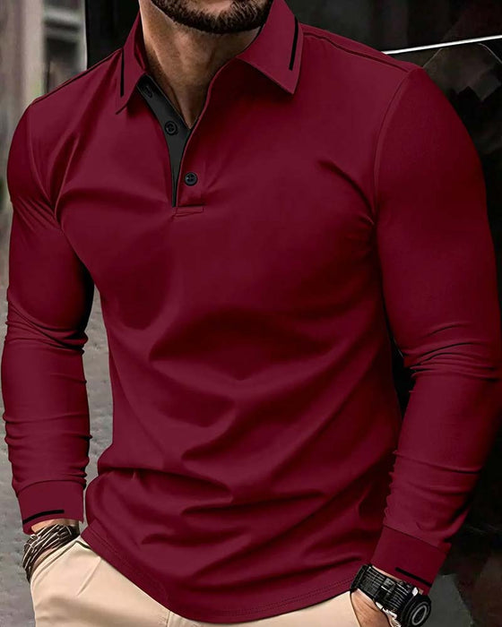 T-Shirt V-Hals Ribbet Solid Farve Herre