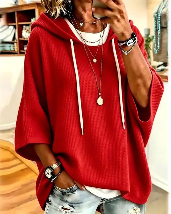 Hoodie Hætte Snor Afslappet