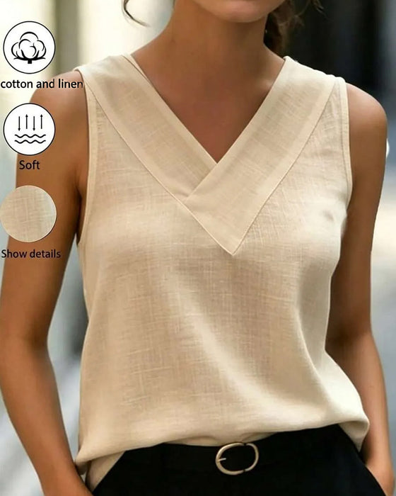 Tank Top Ærmeløs V-Hals Kors