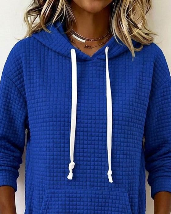 Kjole Vaffel Hætte Sweatshirt