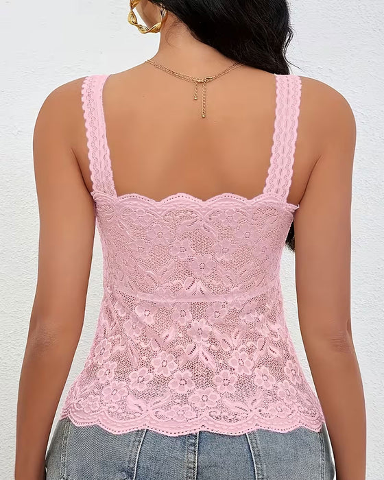 Camis Top Ensfarvede Bandeau