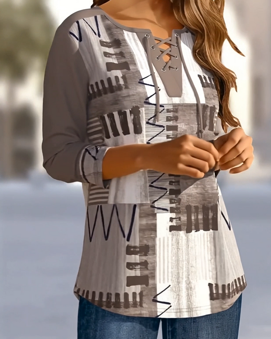 Top Stilfuld Krydsende Stropper Ternet Print