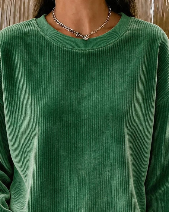 Sweatshirt Fløjl Rund Hals