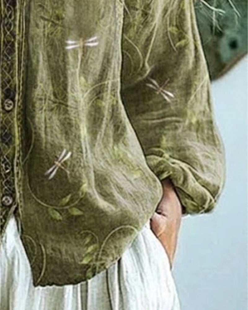 Bluse Guldsmed Broderi V-Hals