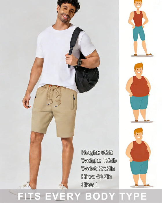 Shorts Elastisk Talje Snor Solid Farve Herre