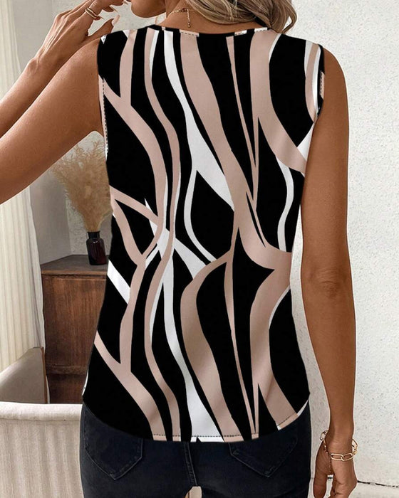 Vest V-hals Blomster Ærmeløs