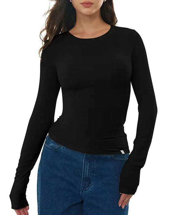Top Rund Hals Slim Fit Lang Ærme Basislag