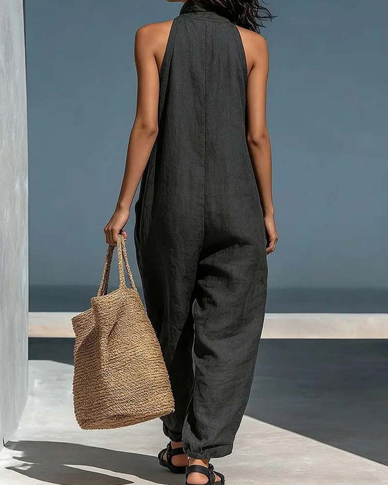 Jumpsuit Halter Hals Ærmeløs